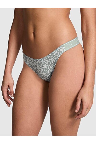 Victoria's Secret Logo Cotton Deep Leg Cut Thong