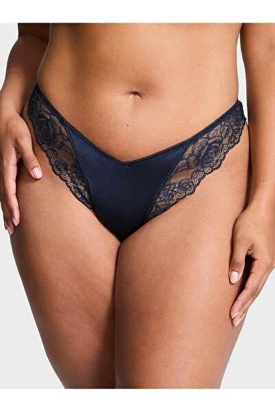 Victoria's Secret Rose Lace Deep Leg Cut Thong