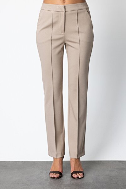 Ekol Simli Kumaş Boru Paça Kadın Pantolon 5143