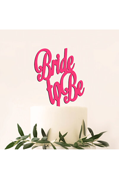 Bloom Atelier Cake Topper Bride to be, Lemn Vopsit Roz