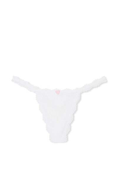 Victoria's Secret Cotton V-String Panties with Heart Bias