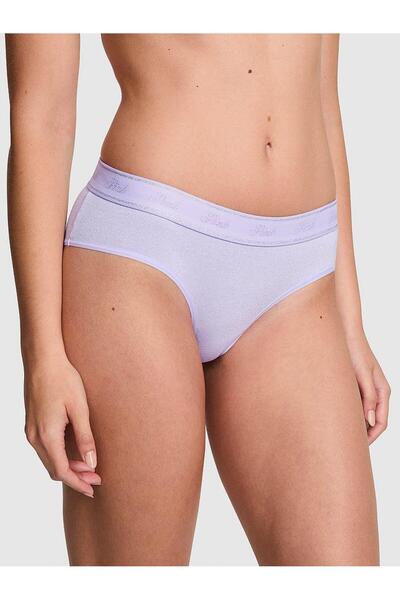 Victoria's Secret Logo Detailed Shiny Cotton Hiphugger Panties