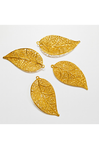 Prestij Boncuk زخرفة معدنية صفراء منقوشة على شكل ورقة شجر للقميص الألباني، زخ...