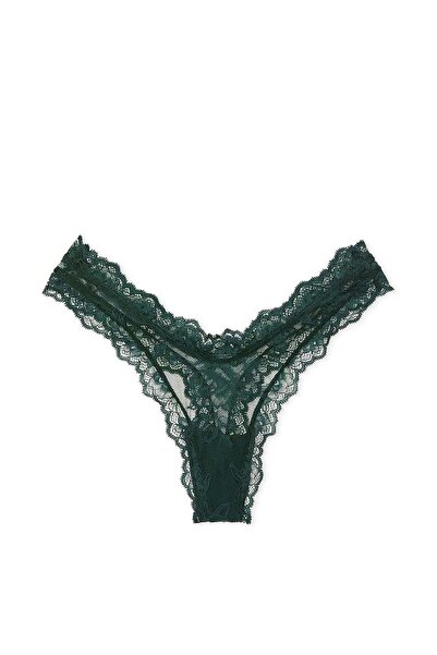 Victoria's Secret Rose Lace Deep Leg Cut Thong
