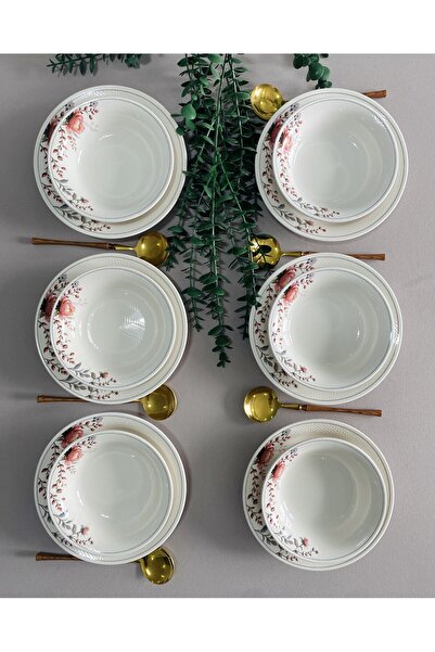 VENÜS HOME DECORATION Hasbahçe Model 6 Kişilik 12 Parça Yemek Takımı