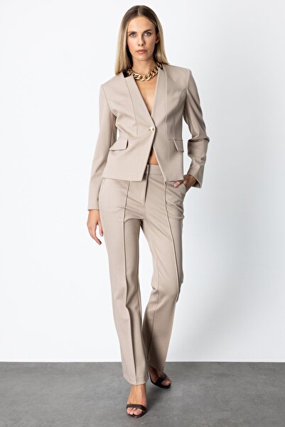 Ekol Simli Kumaş Boru Paça Kadın Pantolon 5143