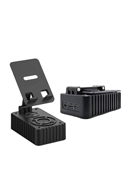 Generic حامل أسود مزود بمكبر صوت مدمج لتحسين تشغيل الصوت - للاستماع إلى الموسيقى بدون استخدام اليدين