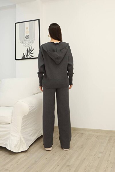 BONJOVİN PARİS Özel Tasarım Gri Triko Takım