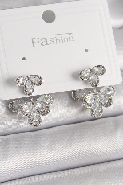 Skygo أقراط نسائية من حجر الزركون باللون الفضي والنحاسي - TJ-BKP9940