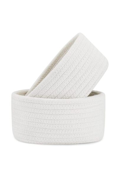 Generic ABenkle Small Storage Basket Set of 2, Natural Cotton Rope Woven Bask...