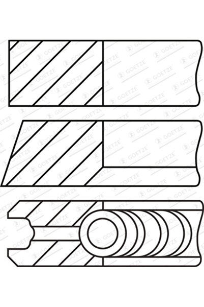 GOETZE ENGINE Set Segmenti Piston Porsche Panamera (970) 2011-2013 Diesel