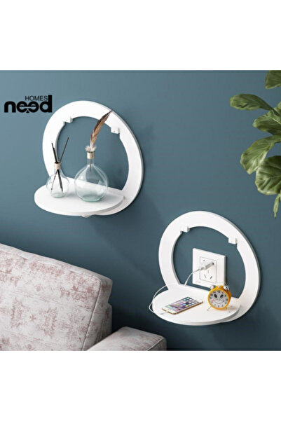 GESR HOME رف جداري دائري متعدد الاستخدامات بتصميم عصري وأنيق
