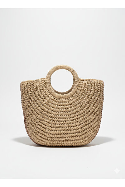 Nafta Hand Knitted Straw Bag – Natural Paper String Design