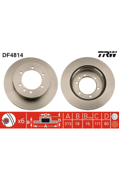 TRW Disc Frana Nissan Patrol 3/2 Hardtop/Patrol Gr 4/Patrol Gr 5