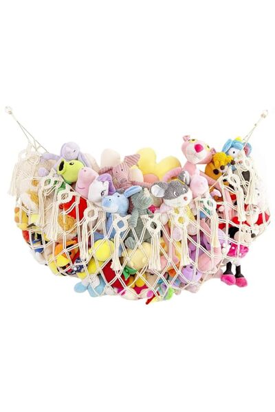 Generic شبكة أو أرجوحة محشوة من Justchee - مثبتة على الحائط - منظم أرجوحة ألعاب مكرمية مصنوع يدويًا