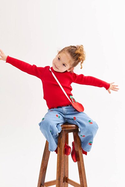 lilnest Cherry Embroidered Trouser Set