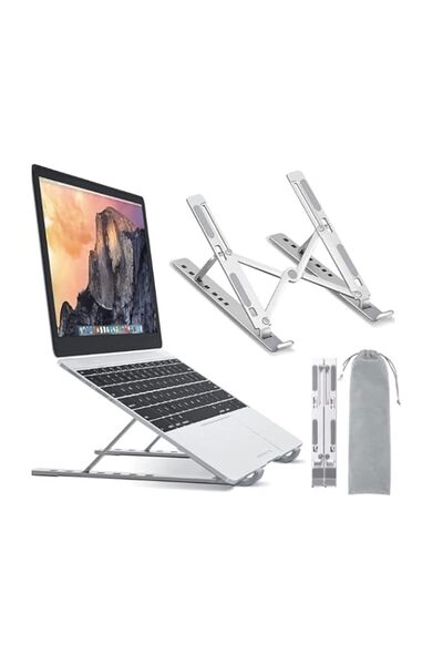 Generic حامل كمبيوتر محمول قابل للتعديل، حامل كمبيوتر محمول محمول من الألومنيوم للمكتب، حامل كمبيوتر محمول لـ De