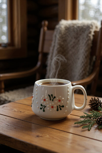 Barbarossa Pastel Daisy Patterned Ceramic Coffee Cup – Handmade Stylish Design