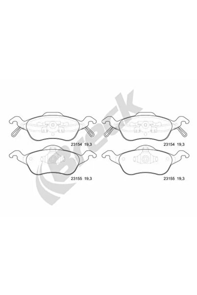 BRECK Комплект спирачни накладки за дискови спирачки Ford Focus 1