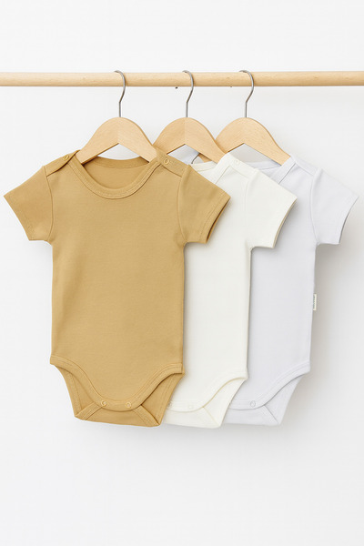 Vivolas %100 Organik Pamuk Kısa Kollu Çıtçıtlı Zıbın 3'Lü Set Unisex Bebek & ...