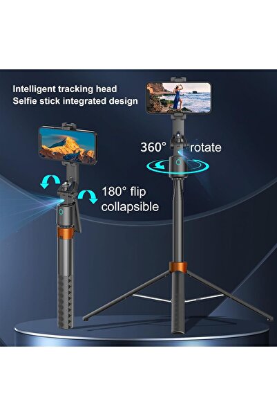 Generic Auto Face Tracking Tripod 360° Rotation with Stand - 70" AI Tracking Tripod with Remote
