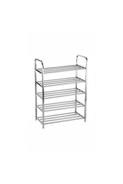 Generic رف أحذية ومنظم أحذية من الفولاذ المقاوم للصدأ بخمس طبقات - رف تخزين متعدد الأغراض شديد التحمل وعضو