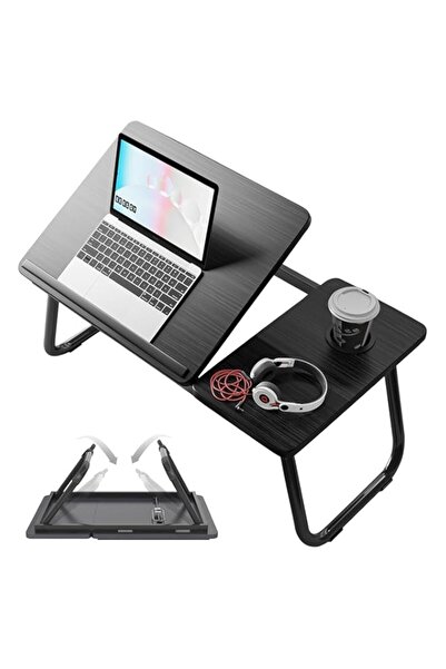 Generic طاولة كمبيوتر محمول قابلة للطي من ياكيتير للسرير، طاولة سرير محمولة مع حامل أكواب، قابلة للتعديل