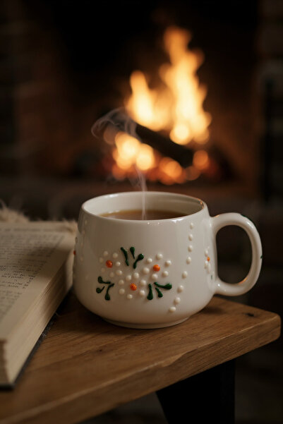 Barbarossa Pastel Daisy Patterned Ceramic Coffee Cup – Handmade Stylish Design