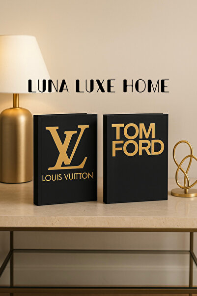 Luna Luxe Home 2'li Kitap Görünümlü Dekoratif Kitap Kutu Seti
