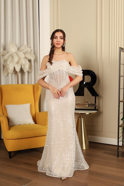 Dr Fashion فستان سهرة بيج اوف شولدر