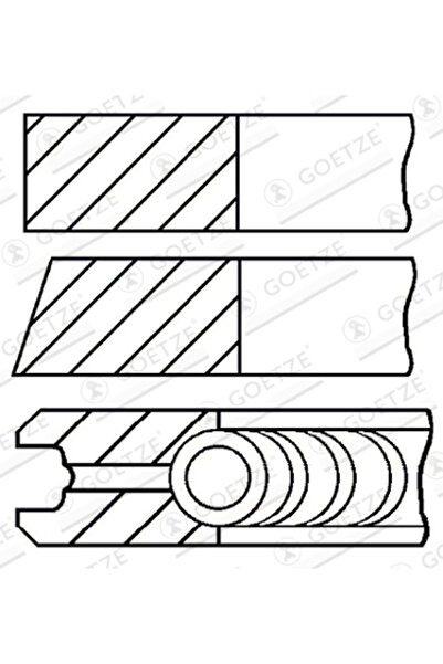 GOETZE ENGINE Set Segmenti Piston Vauxhall Vectra (b) Hatchback (j96) 1995-2001 Diesel