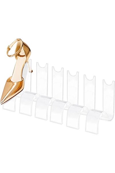 Generic حامل عرض أحذية NALACAL مكون من 6 قطع، حامل عرض أحذية من الأكريليك الشفاف، عرض متجر بيع بالتجزئة للأحذية،