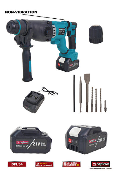 DAFLONG 21V TİTREŞİM EMİCİ KÖMÜRSÜZ BAKIR SARGILI KIRICI-DELİCİ HİLTİ DFL54