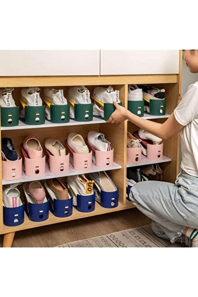 Generic حامل أحذية KLEANE مزدوج الطبقات قابل للتعديل، حامل أحذية، منظم مساحة فتحات الأحذية