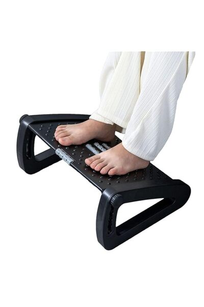 Generic مسند قدم من إنكيساي للاستخدام تحت المكتب في العمل، مسند قدم مريح قابل للتعديل بـ 6 ارتفاعات مع بكرة تدليك