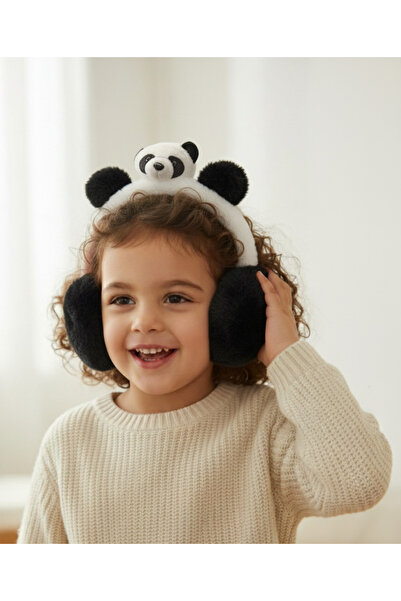 Kervan Pazar سماعات أذن شتوية قابلة للطي للأطفال مع دمية دب لطيفة