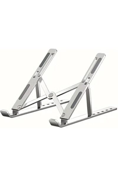 Generic حامل كمبيوتر محمول قابل للتعديل للمكتب - حامل كمبيوتر محمول قابل للطي من الألومنيوم لأجهزة MacBook وDell وHP والمزيد - Li