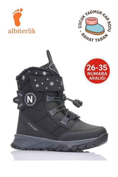 AlbiShoes Детски ботуши за дъжд и сняг с кожа, водоустойчиви, термоизолирани,...