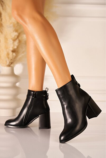 Joana Ghete Laris negre din piele ecologică cu căptușeală de blană