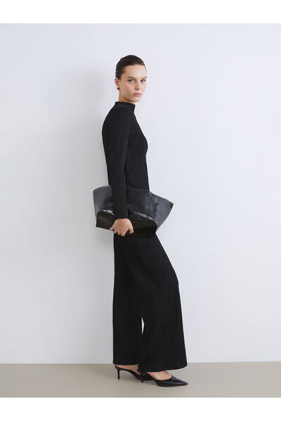 LC Waikiki Pantaloni de damă texturați cu talie elastică