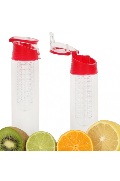 Ikonka Water bottle with fruit infuser 800 ml Red