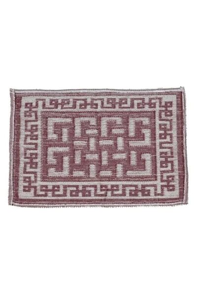 Generic سجادة باب ديلكاسا DC2705 بسطح بوليستر، مقاس 70 سم × 50 سم، لون عنابي/رمادي