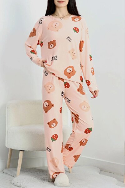 DAS KLEID Suede Bottom Top Same Pajama Set Dusty Pink