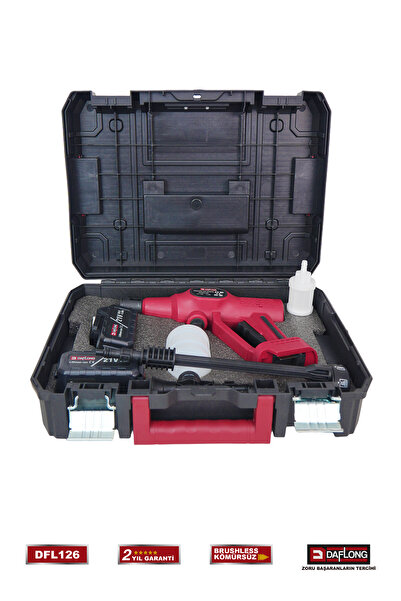 DAFLONG 21V KÖMÜRSÜZ DİJİTAL EKRAN 110 BAR ŞARJLI YÜKSEK BASINÇLI ARABA YIKAMA SU PÜSKÜRTME DFL-126
