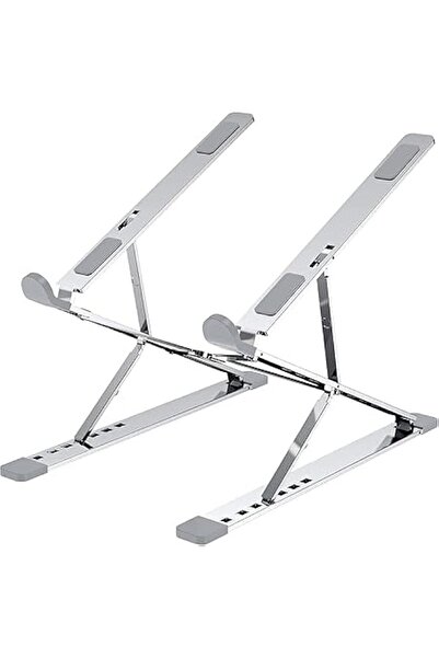 Generic حامل كمبيوتر محمول مزدوج الطبقات من Basics، قابل للتعديل من حيث الارتفاع والزاوية، مصنوع من الألومنيوم، قابل للطي