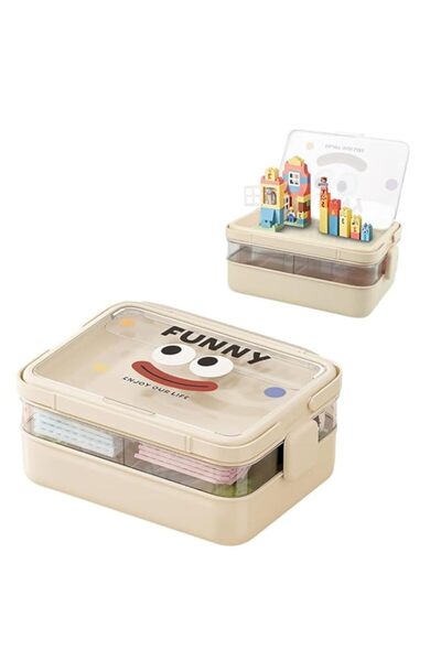 Generic علبة تخزين منظمة من HANNEA® لصناديق مكعبات البناء القابلة للتكديس للأطفال