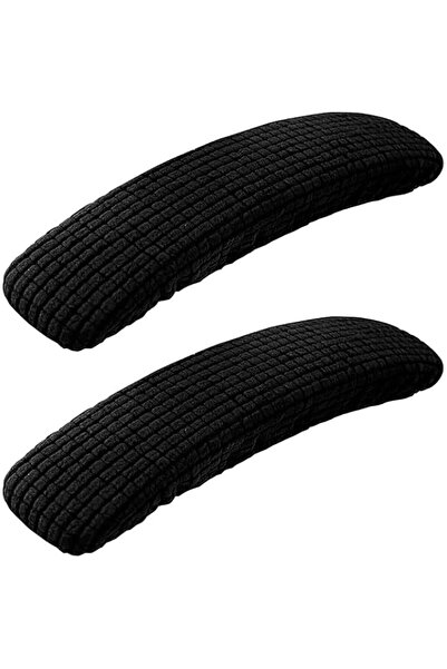 Generic تزوييق، زوج واحد من أغطية ذراع كرسي المكتب باللون الأسود، غطاء قابل للتمدد من سباندكس، غطاء مقاوم للبقع