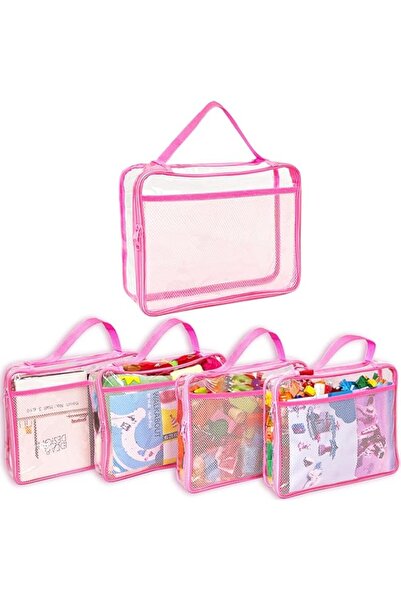 Generic مجموعة حقائب تخزين فيرونلي للعبة مكعبات بسحاب للأولاد والبنات - 4 قطع حقائب تخزين كبيرة من البولي فينيل كلوريد مع