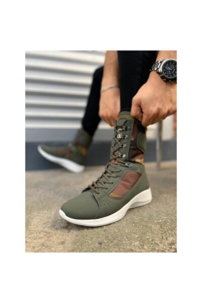 BİJUTERİMCİM Verton Bağcıklı Ortopedik Taban Günlük Cilt Erkek Askeri Postal Bot CST Siyah