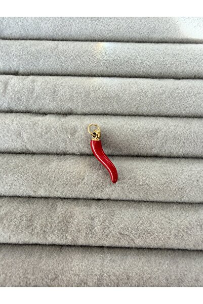 kubotique Çelik Kırmızı Biber Figürlü Kolye Ucu